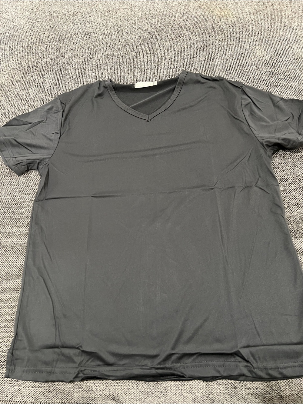 Men's Grey V-Neck Leisure Shirt